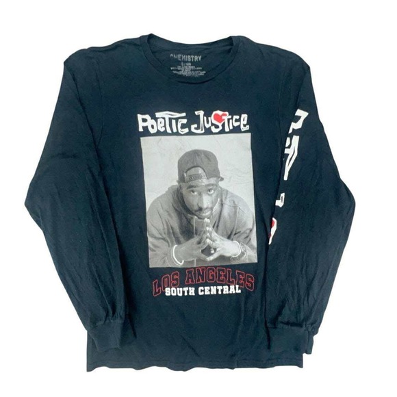 Poetic Justice Tupac Shakur Los Angeles South Central Long Sleeve T Shirt Small - Picture 1 of 10